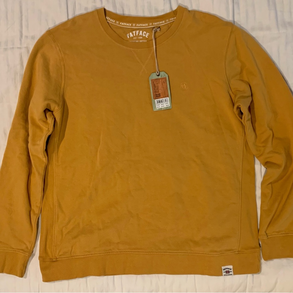 Fat Face Yellow Crewneck Sweater Casual Comfort
